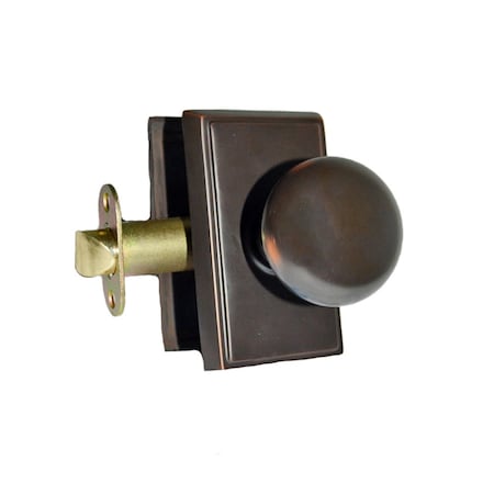 Emtek Providence Knob 2-3/8 in Backset Passage w/Rectangular Rose for 1-1/4 in to 2 in Door 8121PUS10B
